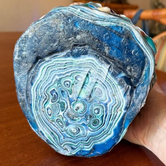 Candies Creations Oceanic Nautical Blue Carved Candle With Seashells Dolphins - Picture 13 of 15